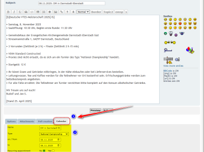 Adding/editing calender